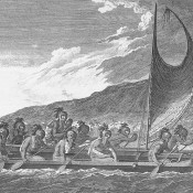 Canoa multicasco en los mares del sur
