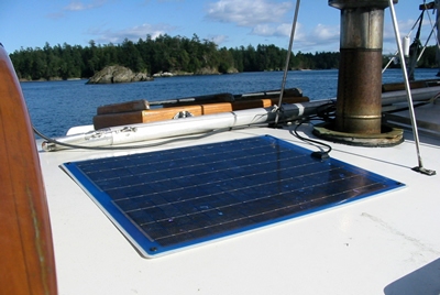 Panel solar en base de palo
